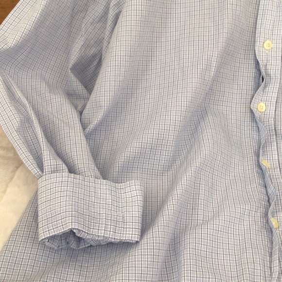 Barbour Men's Lightweight Cotton Blue Plaid Button Down Shirt XL - Picture 5 of 13